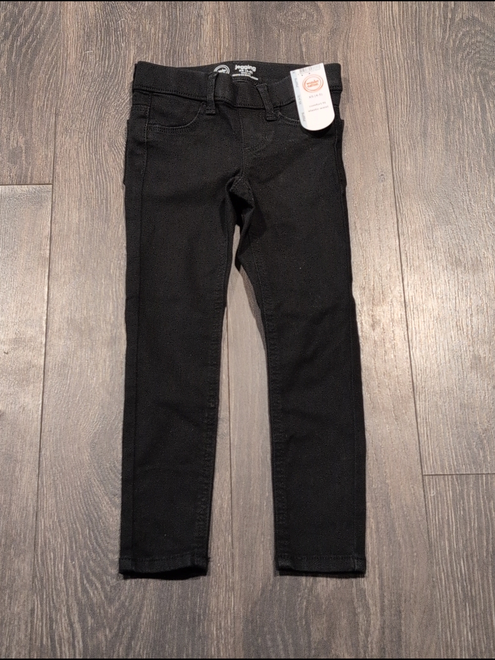 Wonder Nation Girls Black Jegging Size XS (4-5) NWT Elastic Waist, Comfort Fit